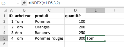 Fonction INDEX
