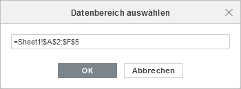 Datenbereich auswählen - Fenster